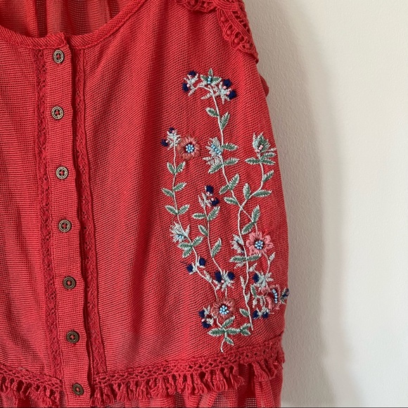 FOREVER 21 Coral Knit Embroidered Top - Picture 6 of 10